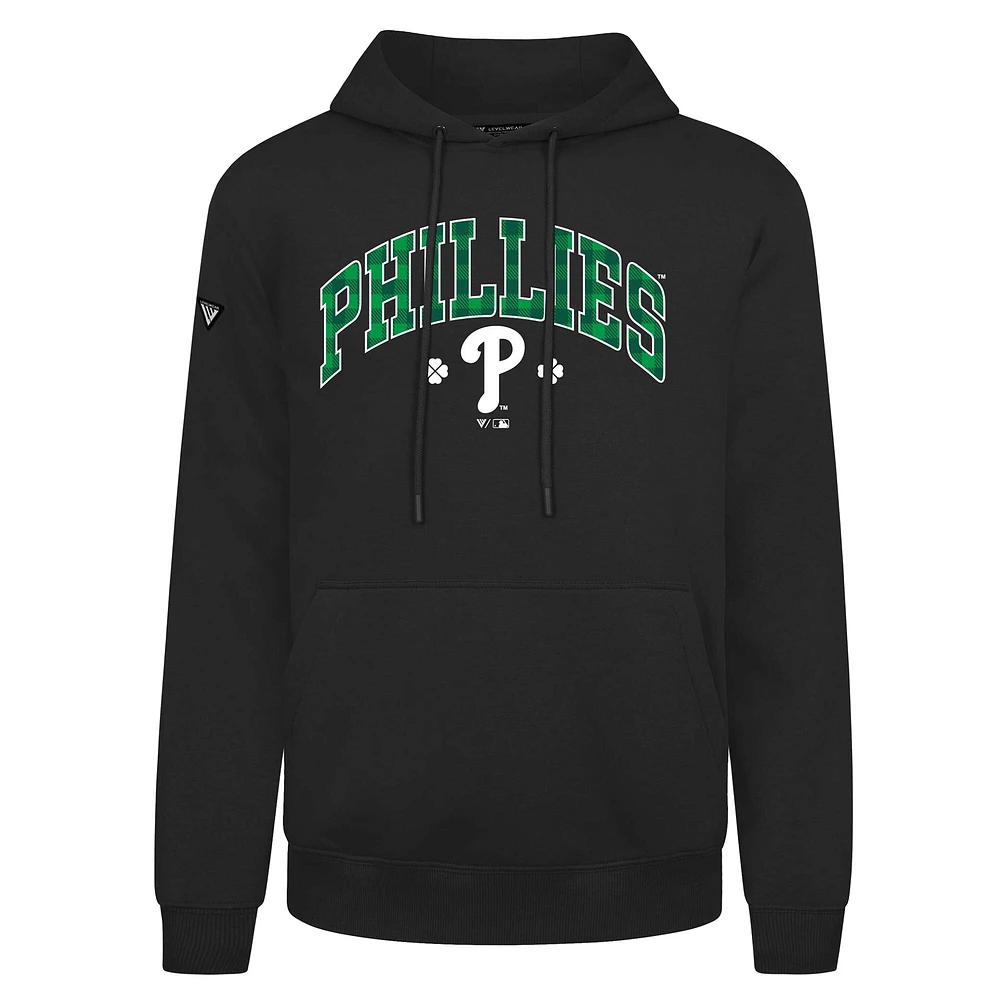 Sweat à capuche noir carreaux Philadelphia Phillies St. Patrick's Day Podium pour homme Levelwear