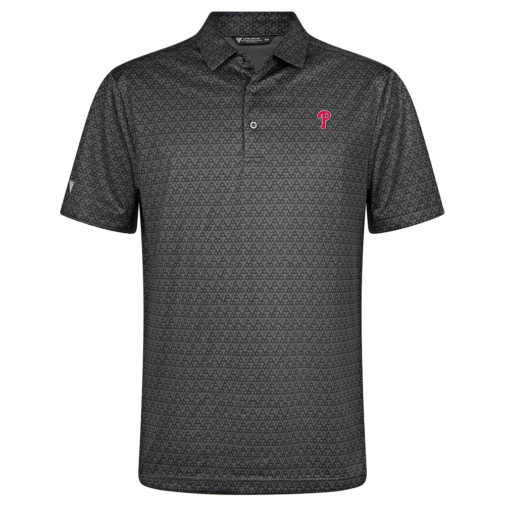 Polo anthracite pour homme Levelwear System Insignia 2.0 des Philadelphia Phillies