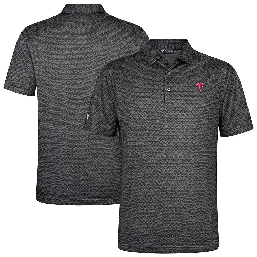 Polo anthracite pour homme Levelwear System Insignia 2.0 des Philadelphia Phillies