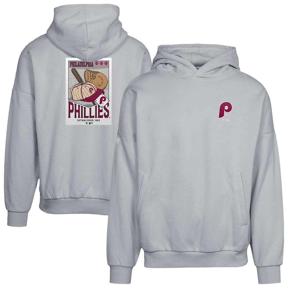 Sweat à capuche gris Philadelphia Phillies Contact Pro Card pour homme de Levelwear