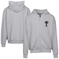 Men's Levelwear  Gray Philadelphia Phillies Oversized Uphill Digital Camo Full-Zip Hoodie