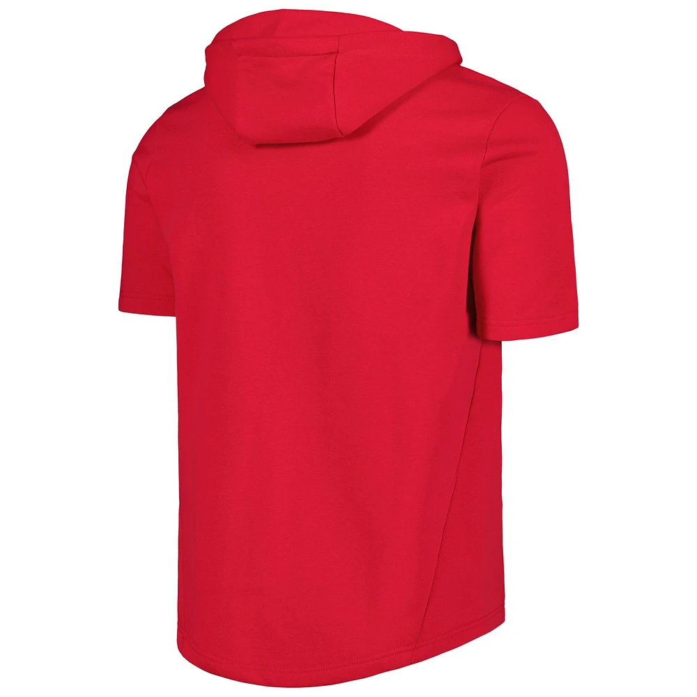 Chandail à capuchon manches courtes et glissière pleine longueur Levelwear Phillies de Philadelphie rouge pour homme