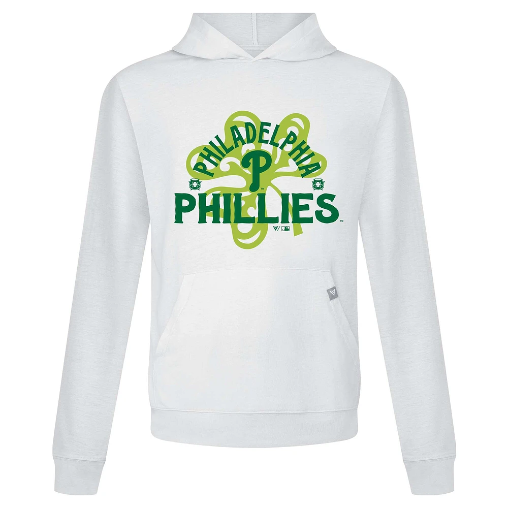 Sweat à capuche blanc pour homme Philadelphia Phillies St. Patrick's Day Relay Shamrock