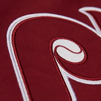 Men's Mitchell & Ness Burgundy/Gray Philadelphia Phillies Cooperstown Collection Team Origins Satin Full-Snap Jacket