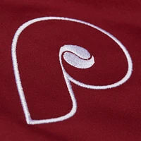 Men's Mitchell & Ness Burgundy/Gray Philadelphia Phillies Cooperstown Collection Team Origins Satin Full-Snap Jacket