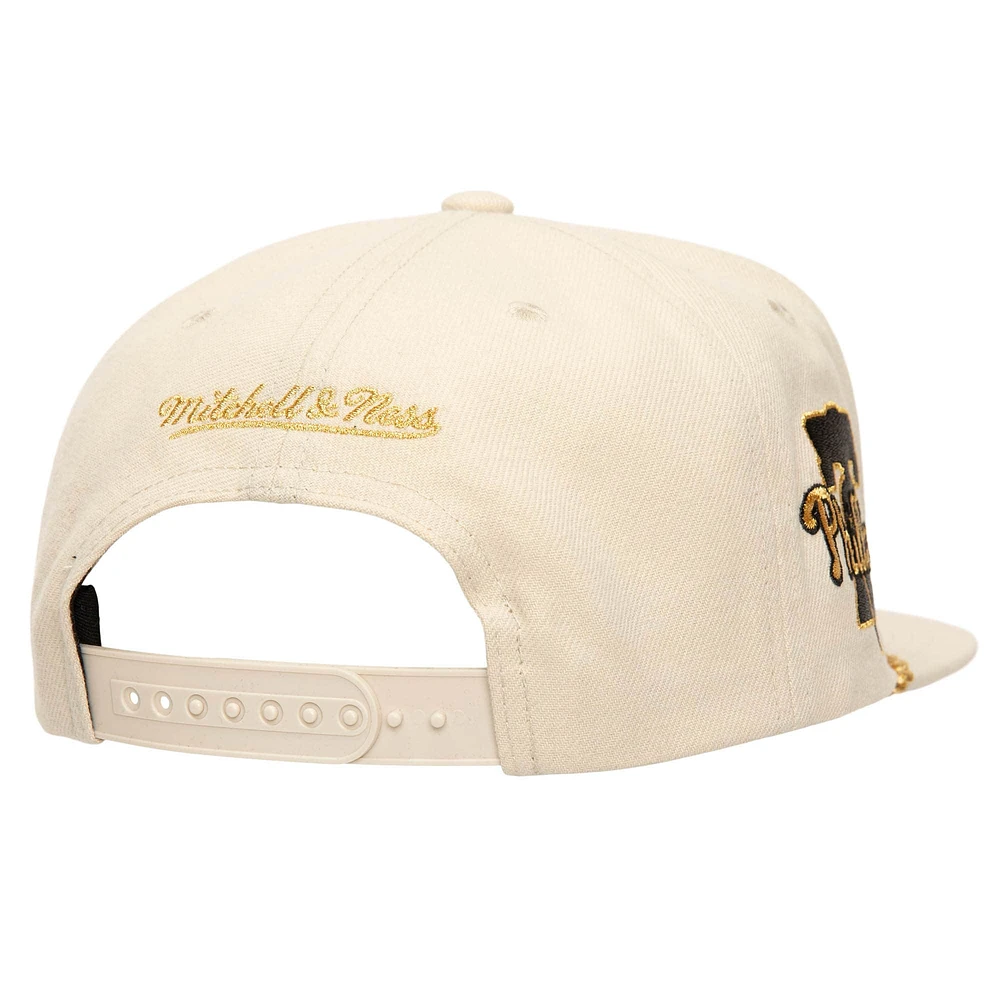 Men's Mitchell & Ness Cream Philadelphia Phillies Golden Ivory Snapback Hat