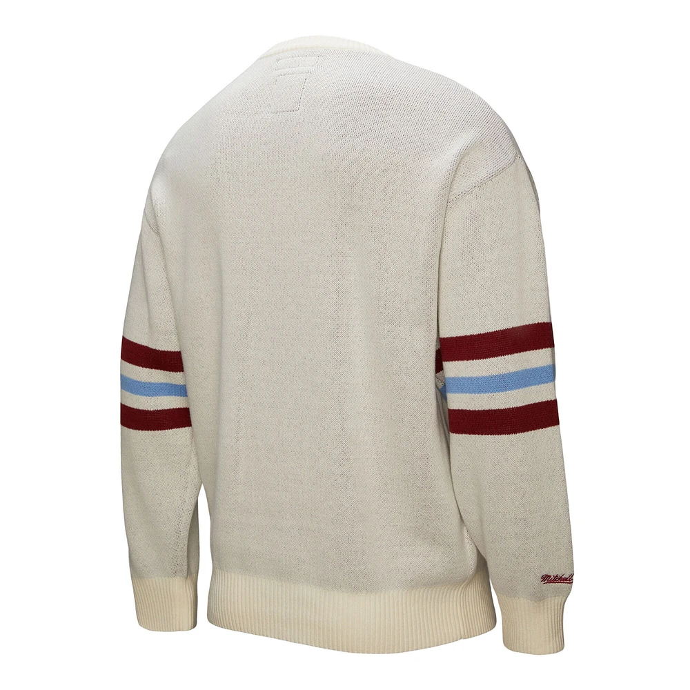Men's Mitchell & Ness Cream Philadelphia Phillies Retro Pullover Sweater