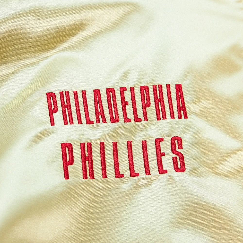 Veste légère en satin entièrement zippée Mitchell & Ness Gold Philadelphia Phillies OG 2.0 pour hommes