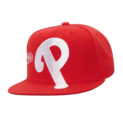 Casquette Snapback Big Time rouge des Philadelphia Phillies de Mitchell & Ness pour homme