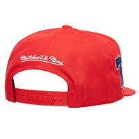 Casquette Snapback Double Up rouge pour homme des Philadelphia Phillies de Mitchell & Ness