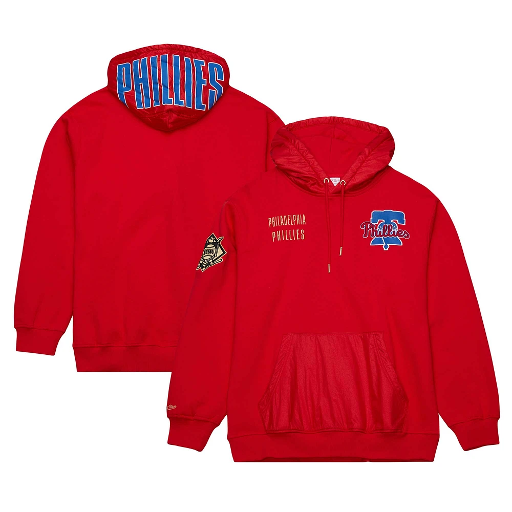 Men's Mitchell & Ness Red Philadelphia Phillies Team OG 2.0 Current Logo Pullover Hoodie