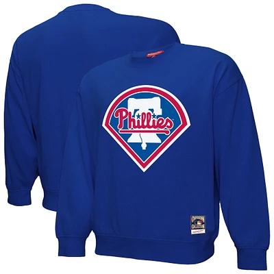 Men's Mitchell & Ness Royal Philadelphia Phillies Basic Logo Pullover Sweatshirt