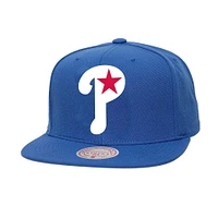 Men's Mitchell & Ness Royal Philadelphia Phillies Cooperstown Collection Basic Flip Snapback Hat