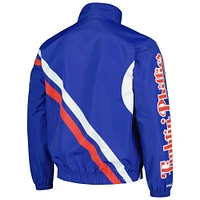 Men's Mitchell & Ness Royal Philadelphia Phillies Exploded Logo Warm Up Full-Zip Jacket