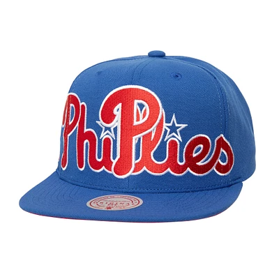 Men's Mitchell & Ness Royal Philadelphia Phillies Full Frontal Snapback Hat