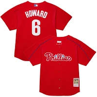 Maillot d'entraînement au bâton rouge pour homme Mitchell & Ness Ryan Howard des Phillies de Philadelphie, collection Cooperstown