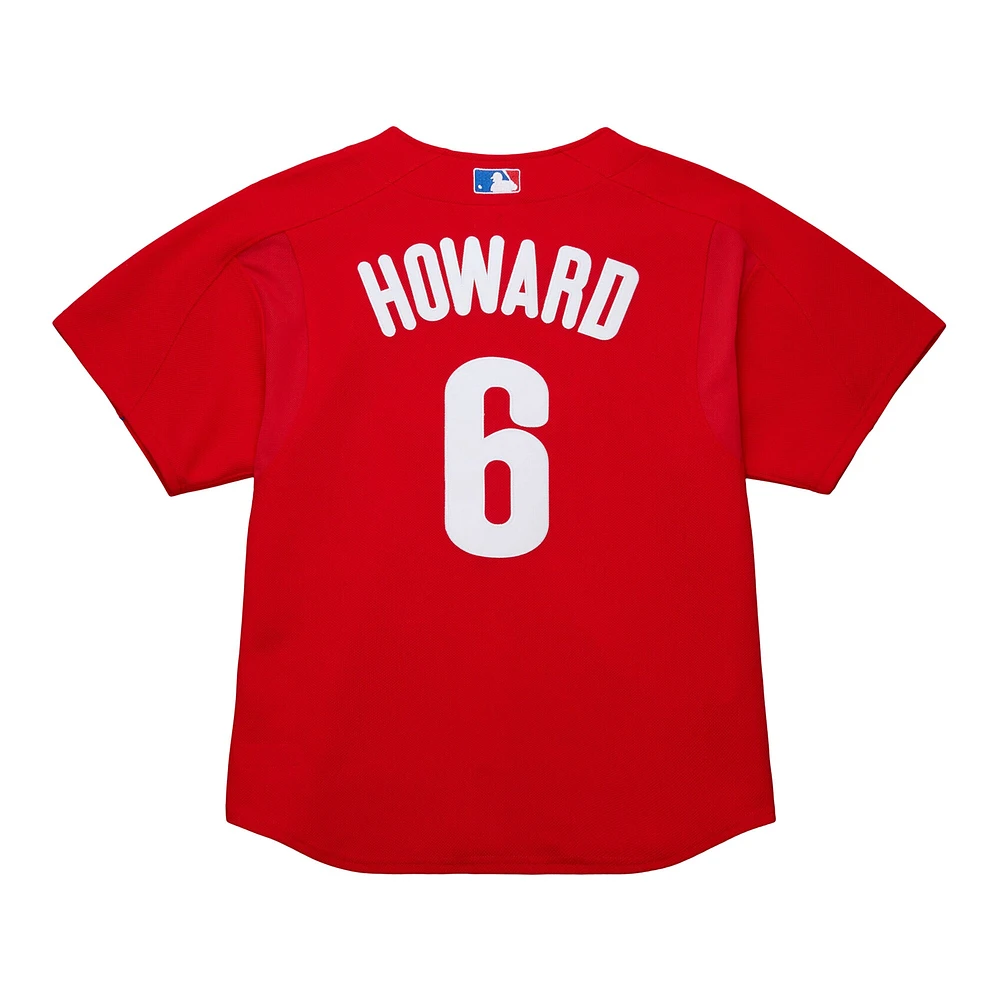 Maillot d'entraînement au bâton rouge pour homme Mitchell & Ness Ryan Howard des Phillies de Philadelphie, collection Cooperstown