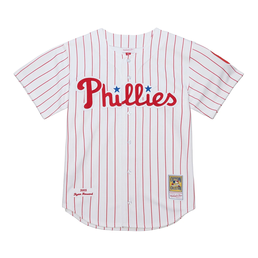 Maillot authentique blanc Mitchell & Ness Ryan Howard pour homme des Phillies de Philadelphie, collection Cooperstown