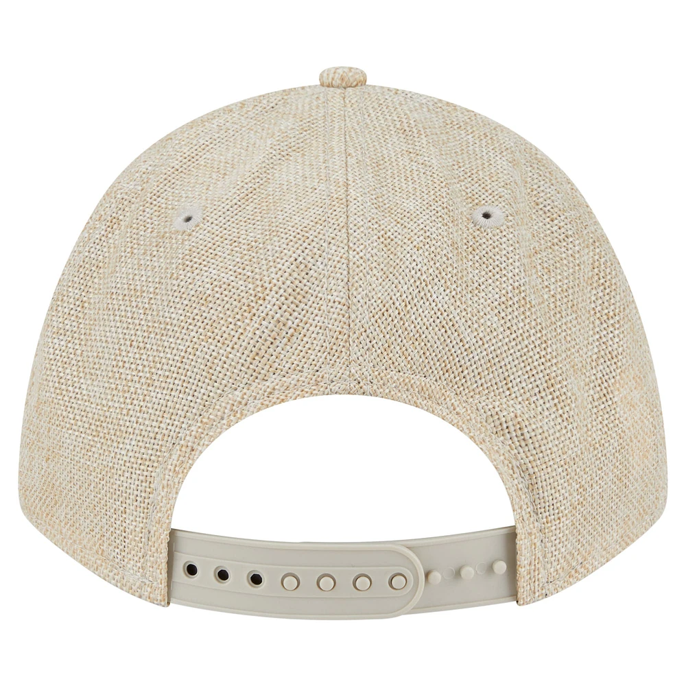 Men's New Era Beige Philadelphia Phillies Cotton Weave M-Crown A-Frame 9FORTY Adjustable Hat