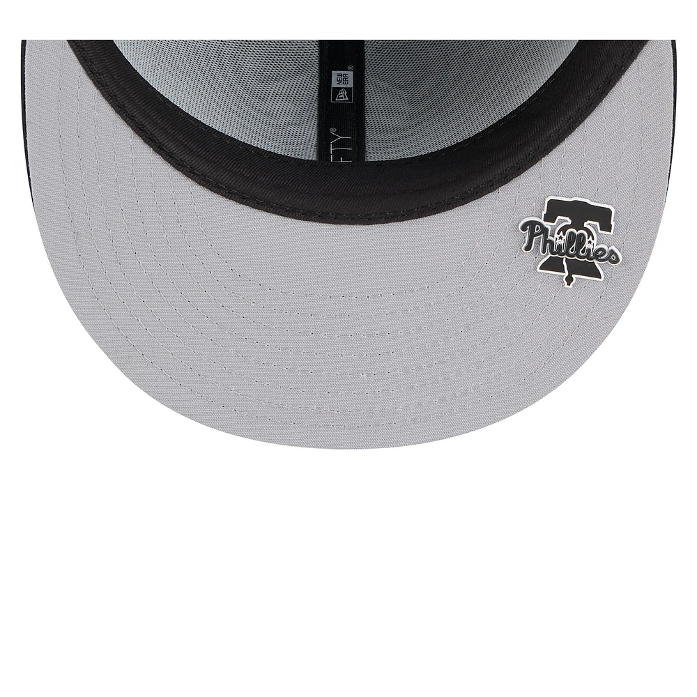 Casquette ajustée MLB Clubhouse 59FIFTY 2025 Philadelphia Phillies New Era noire pour homme