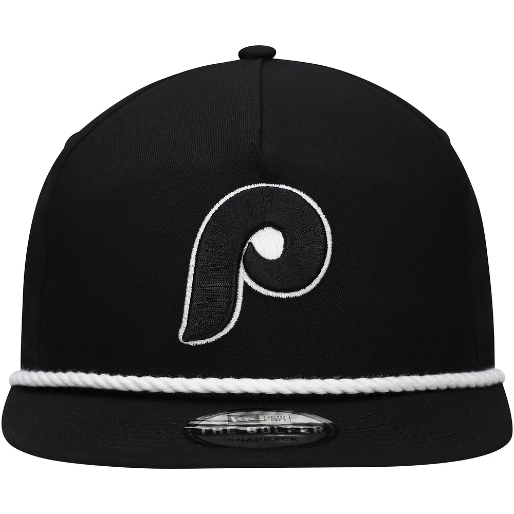 Casquette Snapback de golfeur des Phillies de Philadelphie New Era noire pour hommes