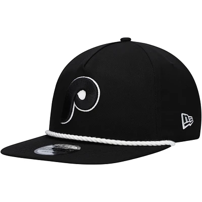 Men's New Era Black Philadelphia Phillies Golfer Snapback Hat