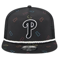 Men's New Era  Black Philadelphia Phillies Gummy Golfer Trucker Adjustable Hat
