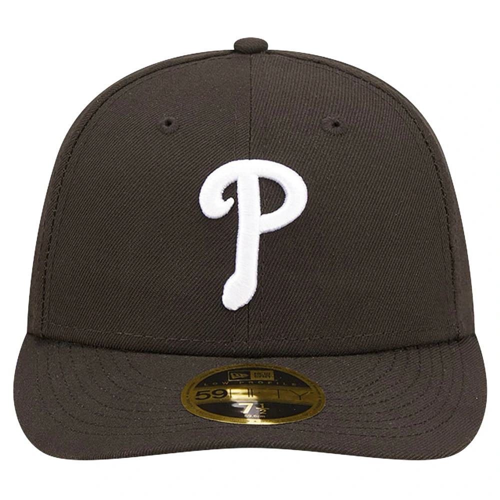 Men's New Era Black Philadelphia Phillies Low Profile 59FIFTY Fitted Hat