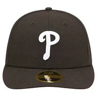 Men's New Era Black Philadelphia Phillies Low Profile 59FIFTY Fitted Hat