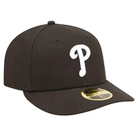 Men's New Era Black Philadelphia Phillies Low Profile 59FIFTY Fitted Hat