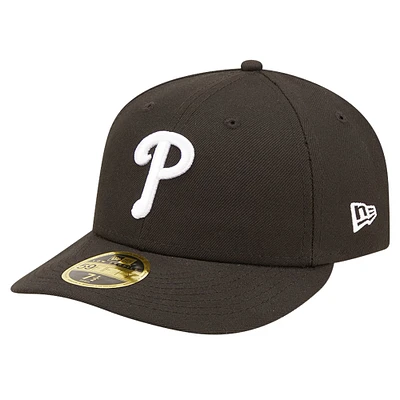 Men's New Era Black Philadelphia Phillies Low Profile 59FIFTY Fitted Hat