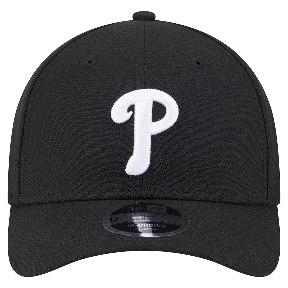 Men's New Era  Black Philadelphia Phillies Player Replica 9FORTY Adjustable Hat