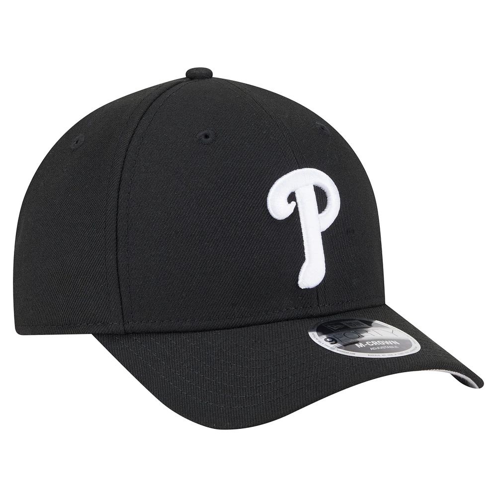 Men's New Era  Black Philadelphia Phillies Player Replica 9FORTY Adjustable Hat