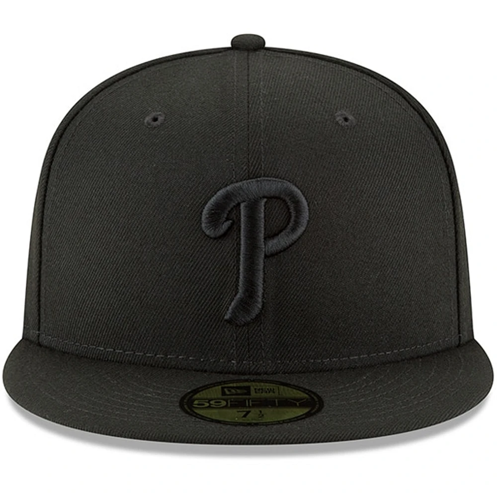 Men's New Era Black Philadelphia Phillies Primary Logo Basic 59FIFTY Fitted Hat