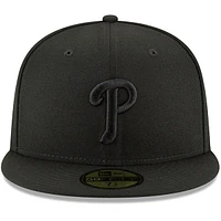 Men's New Era Black Philadelphia Phillies Primary Logo Basic 59FIFTY Fitted Hat