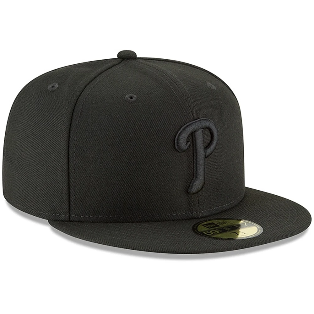 Men's New Era Black Philadelphia Phillies Primary Logo Basic 59FIFTY Fitted Hat