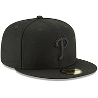 Men's New Era Black Philadelphia Phillies Primary Logo Basic 59FIFTY Fitted Hat