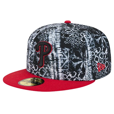 Casquette ajustée 59FIFTY noire des Philadelphia Phillies Sands New Era pour hommes