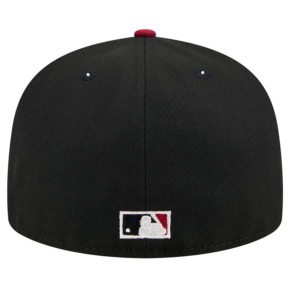 Casquette ajustée 59FIFTY Shadow Stitch noire des Philadelphia Phillies de New Era pour homme