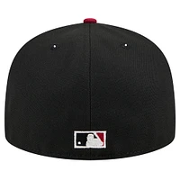 Men's New Era Black Philadelphia Phillies Shadow Stitch 59FIFTY Fitted Hat