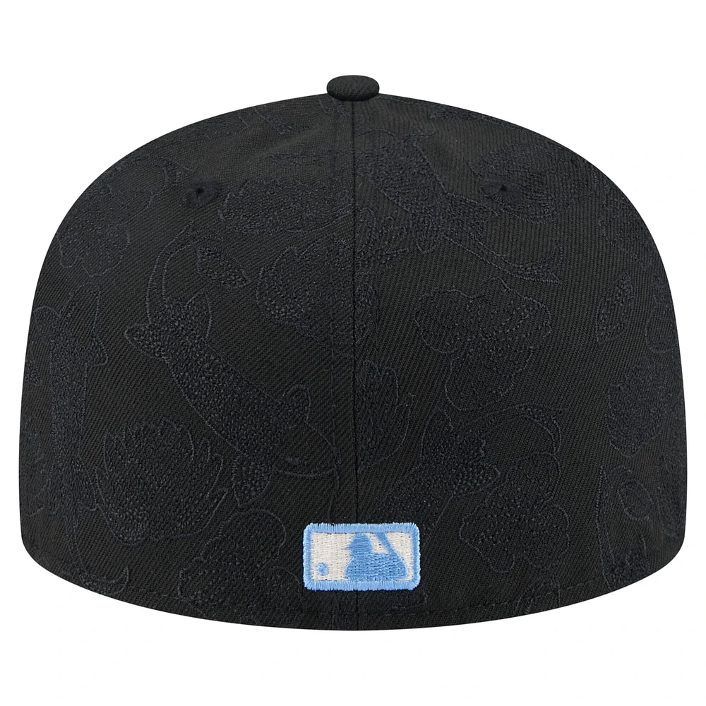Men's New Era Black Philadelphia Phillies Tonal Koi 59FIFTY Fitted Hat