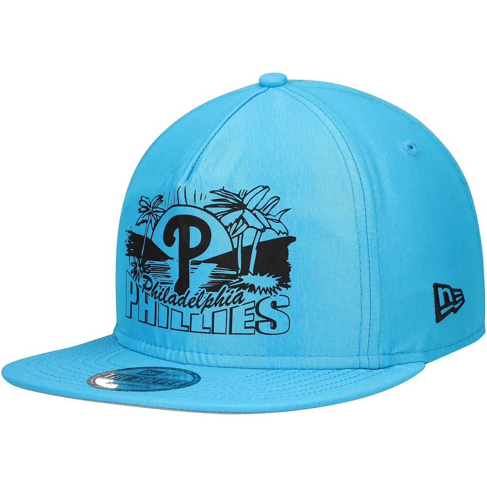 Casquette Snapback de golfeur néon des Phillies de Philadelphie New Era bleue pour hommes