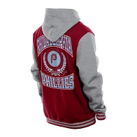 Men's New Era Burgundy Philadelphia Phillies Throwback Prep Full-Snap Hoodie Jacket