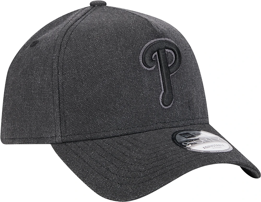 Casquette ajustable 9FORTY A-Frame Essentials avec logo Philadelphia Phillies de New Era pour homme, anthracite