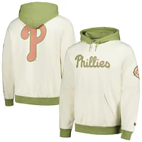 Men's New Era Cream/Green Philadelphia Phillies Color Pop Pullover Hoodie