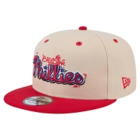 Casquette Snapback 9FIFTY Philadelphia Phillies de New Era pour homme, couleur crème/rouge