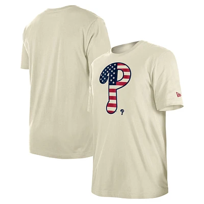 Men's New Era Cream Philadelphia Phillies Americana Flag Fill T-Shirt