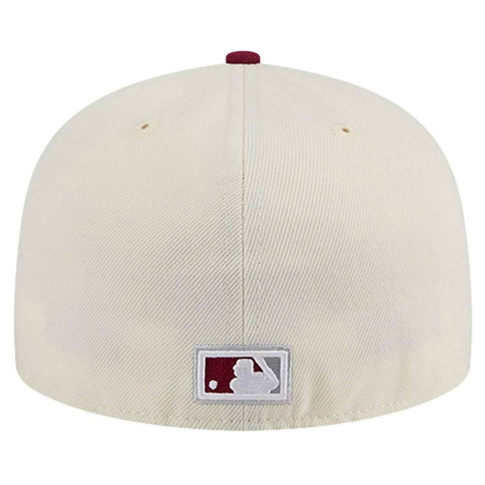 Casquette ajustée 59FIFTY chromée New Era pour hommes des Phillies de Philadelphie Cooperstown Collection