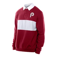 Polo de rugby à blocs couleurs rouge foncé Philadelphia Phillies Throwback Prep New Era pour homme