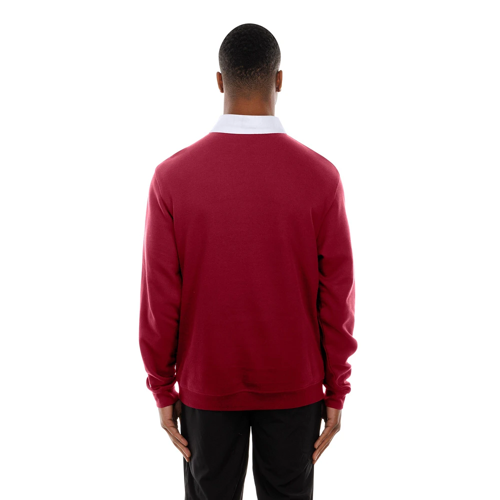 Polo de rugby à blocs couleurs rouge foncé Philadelphia Phillies Throwback Prep New Era pour homme